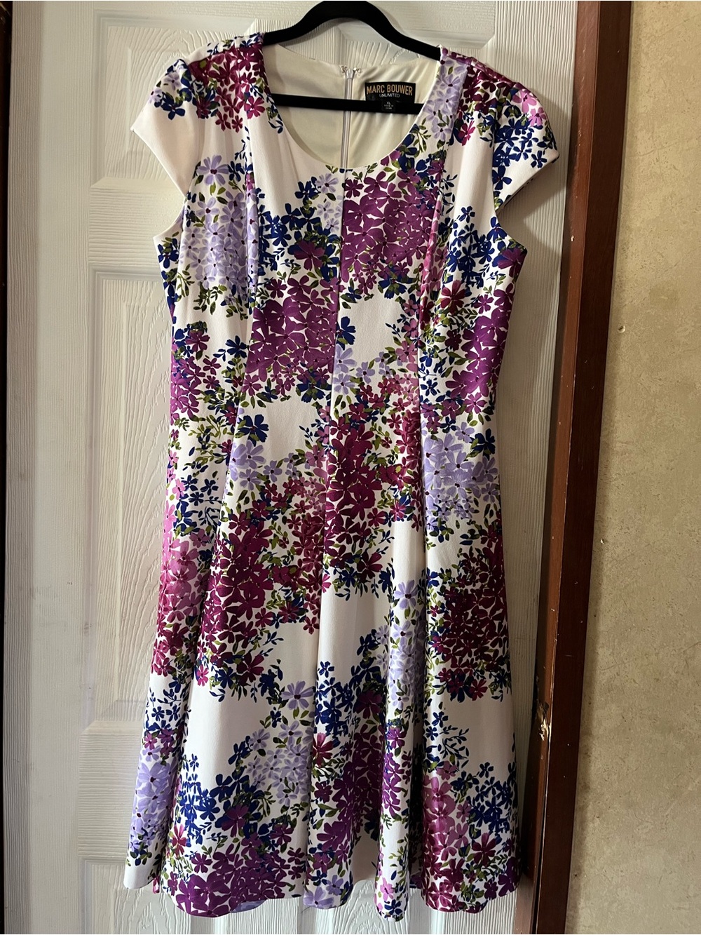 Marc Bouwer Unlimited Floral Fit & Flare Cap Sleeve Dress XL Like New